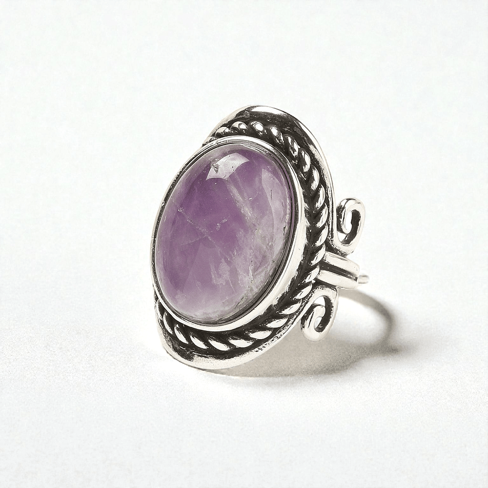 Amethyst Crystal ring for intuition and mental clarity. Shop In-store or Online Now with Zen Collection Metaphysical Store in Barrie 