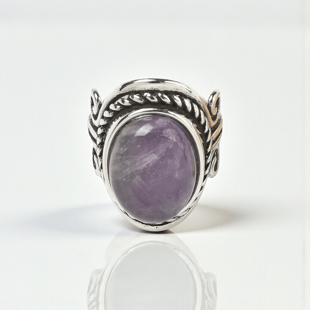 Amethyst Crystal ring for intuition and mental clarity. Shop In-store or Online Now with Zen Collection Metaphysical Store in Barrie 