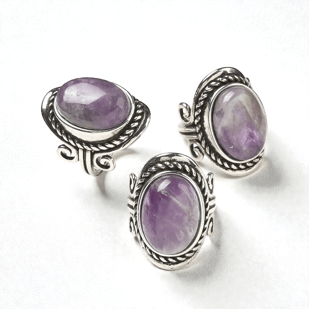 Amethyst Crystal ring for intuition and mental clarity. Shop In-store or Online Now with Zen Collection Metaphysical Store in Barrie 