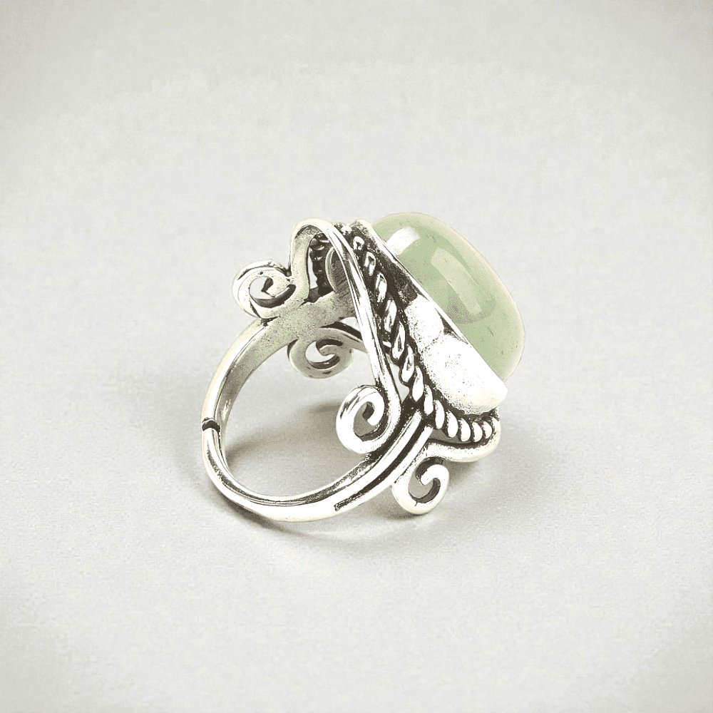 Adjustable green aventurine ring for opportunity and growth available at zen collection a Canadian metaphysical store near me
