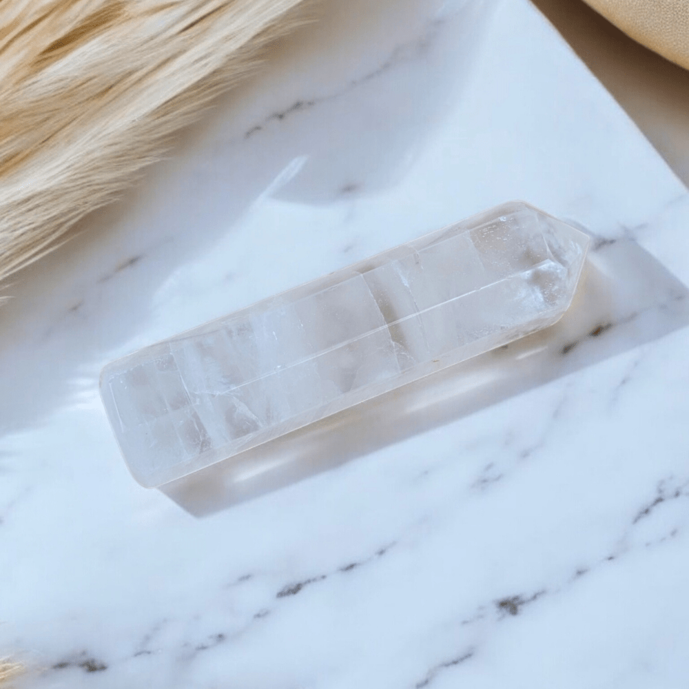 Meditation and focus with Clear Quartz tower