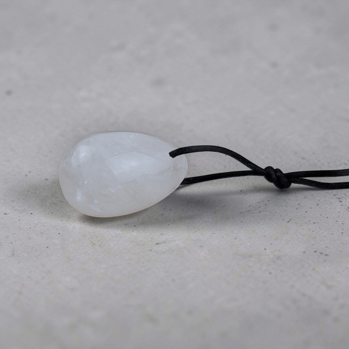 Spiritual healing tools: clear quartz yoni egg set.