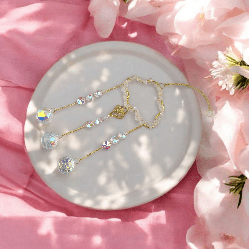 Quartz prism suncatcher for clarity