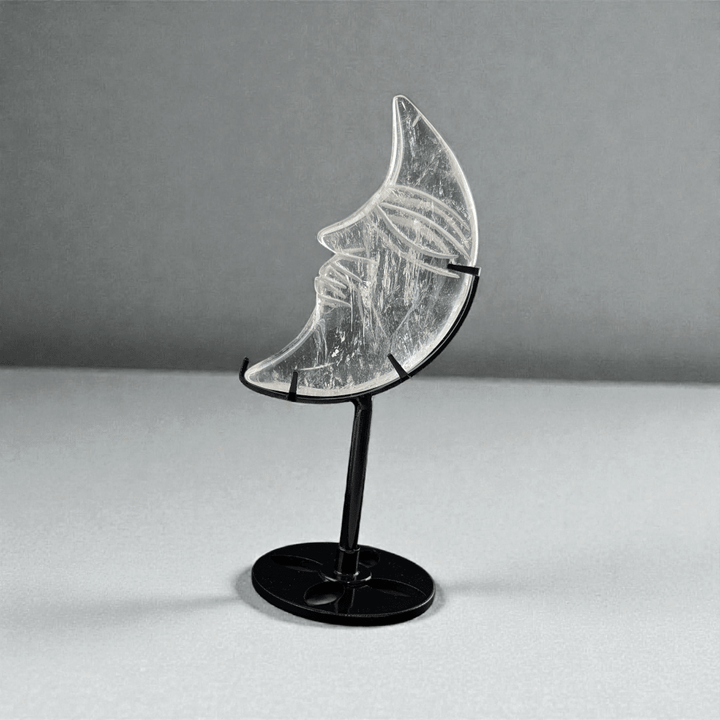 crown chakra clear quartz moon carving available at Zen Collection Metaphysical Store in Barrie. Shop in-store or online