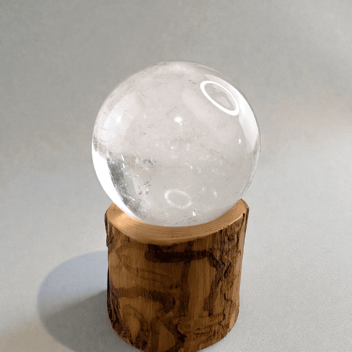 Crown chakra clear quartz sphere for overwhelm available at zen collection crystal store in Barrie
