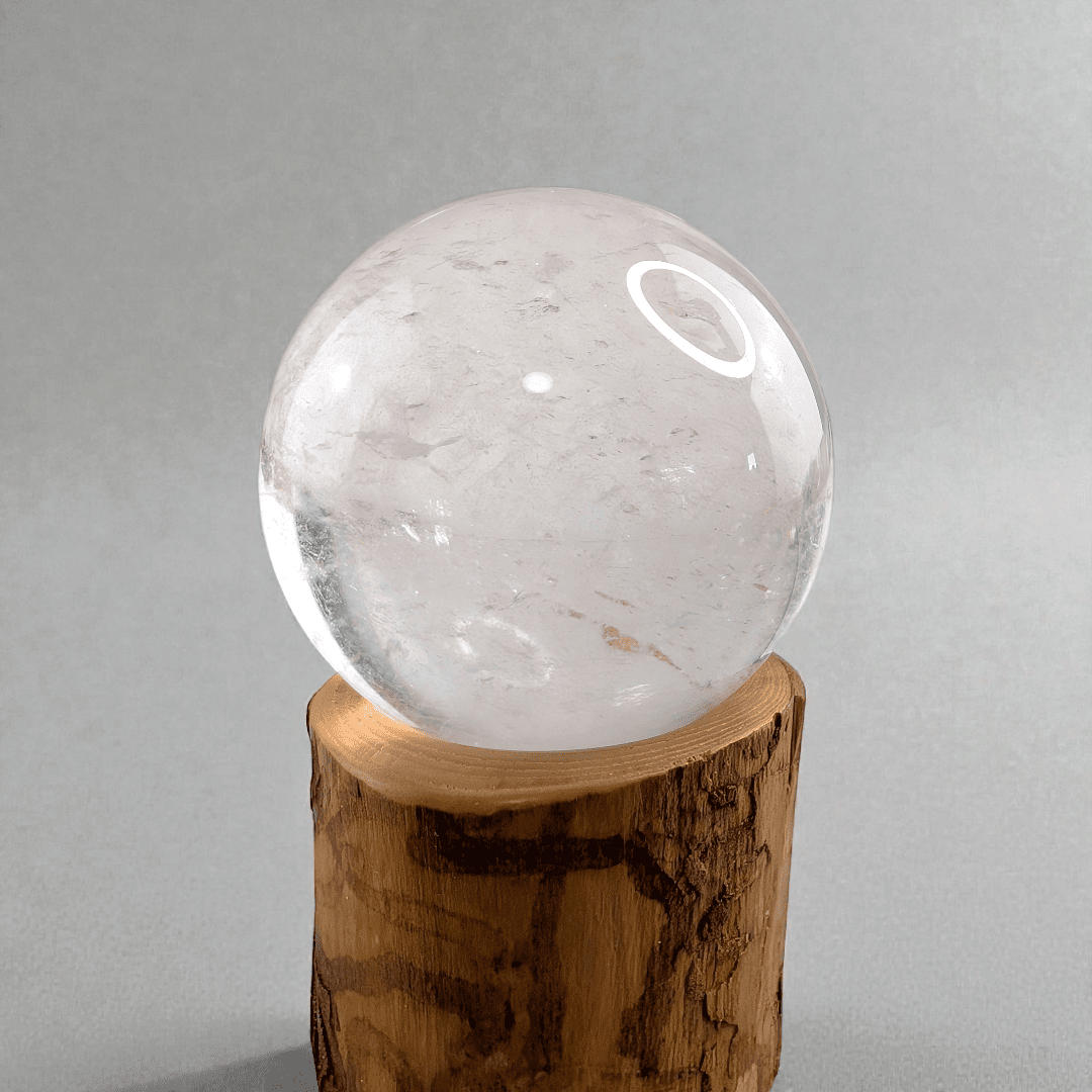 Crown chakra clear quartz sphere for overwhelm available at zen collection crystal store in Barrie