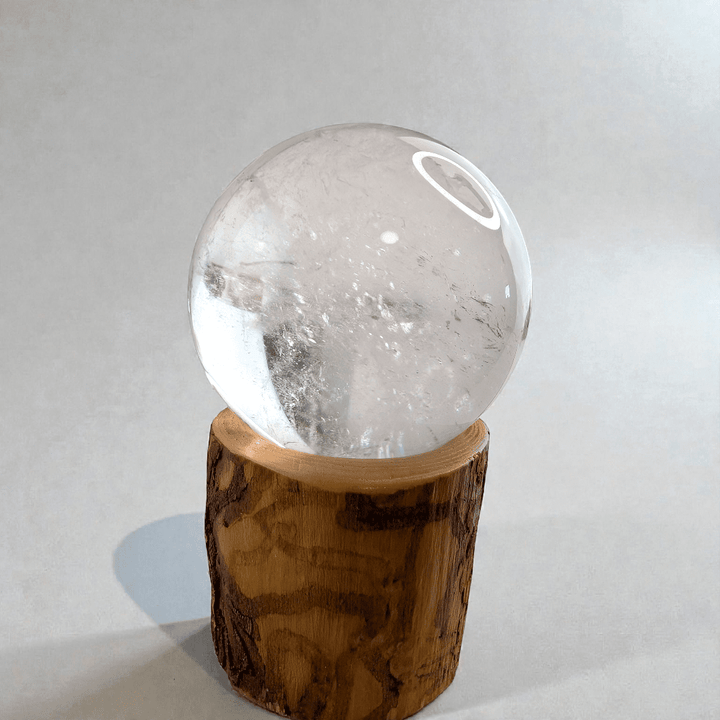 Crown chakra clear quartz sphere for overwhelm available at zen collection crystal store in Barrie