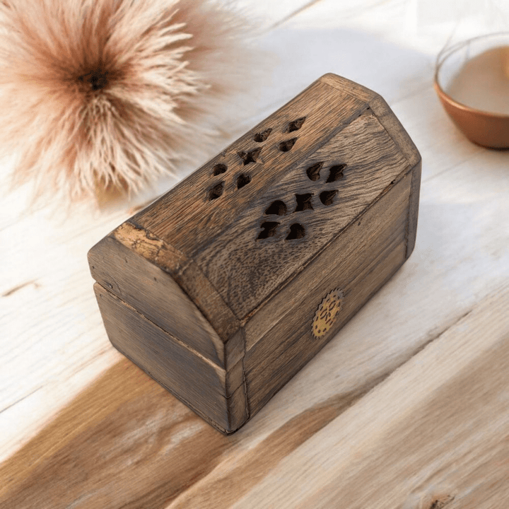 Ritual incense set with wood base