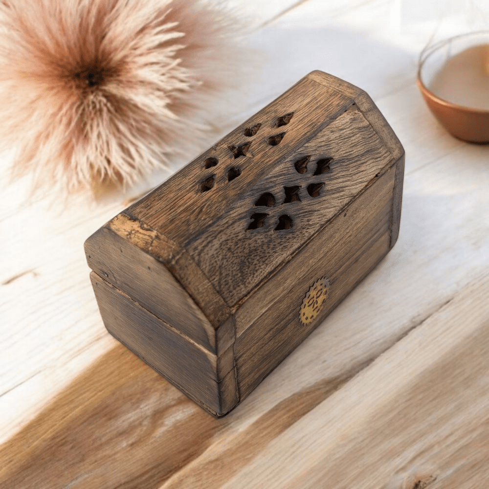 Ritual incense set with wood base