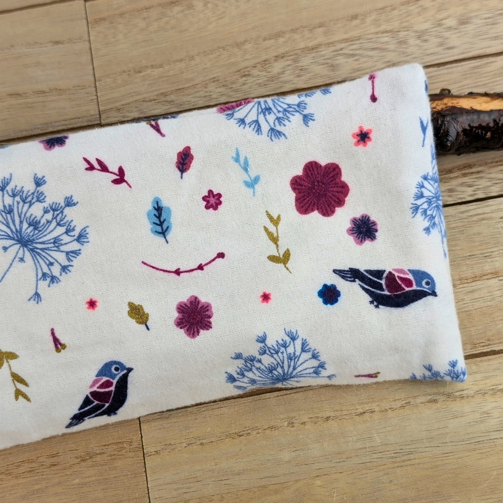 Handcrafted Cozy Flannel Weighted Eye Pillow with natural flaxseed