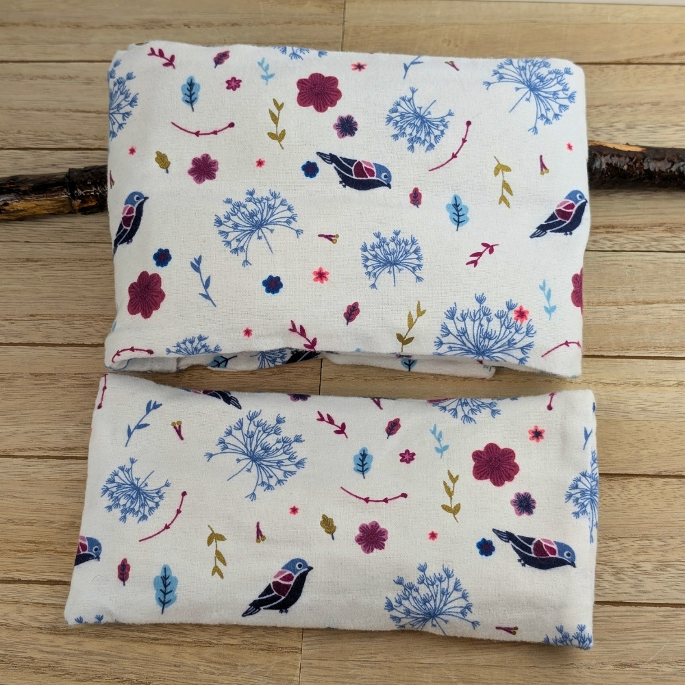 Zen Collection’s bird and floral flannel pillow set for relaxation and stress relief