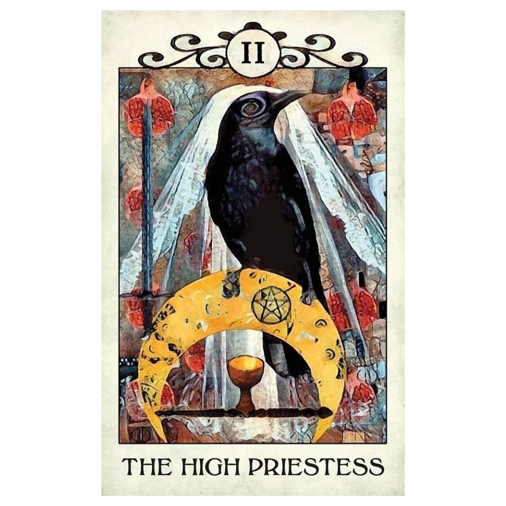 78-Card Crow Tarot Deck with Rider-Waite Symbolism