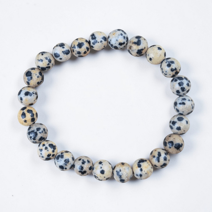 Healing Dalmatian jasper crystal bracelet for grounding