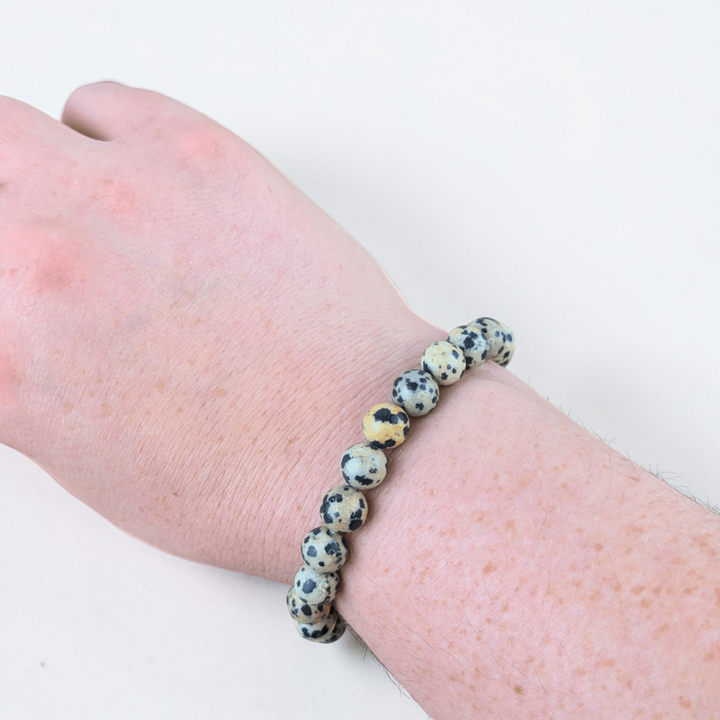 Root chakra Dalmatian jasper bracelet benefits