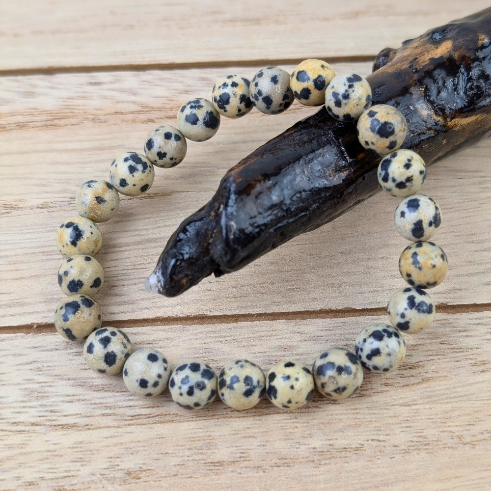 Root chakra Dalmatian jasper bracelet benefits