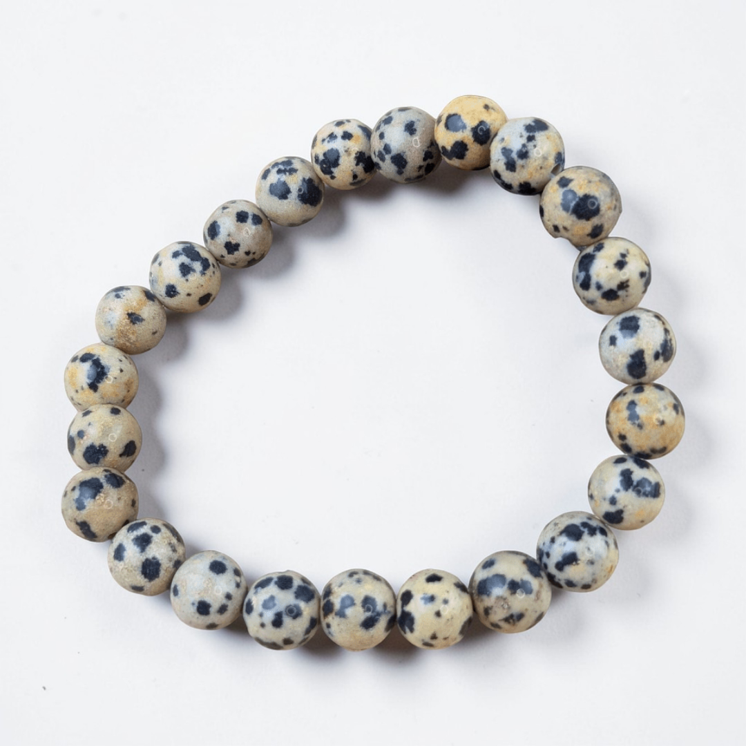 Dalmatian jasper bracelet for yin and yang balance