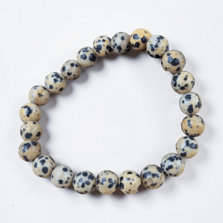 Dalmatian jasper bracelet for yin and yang balance