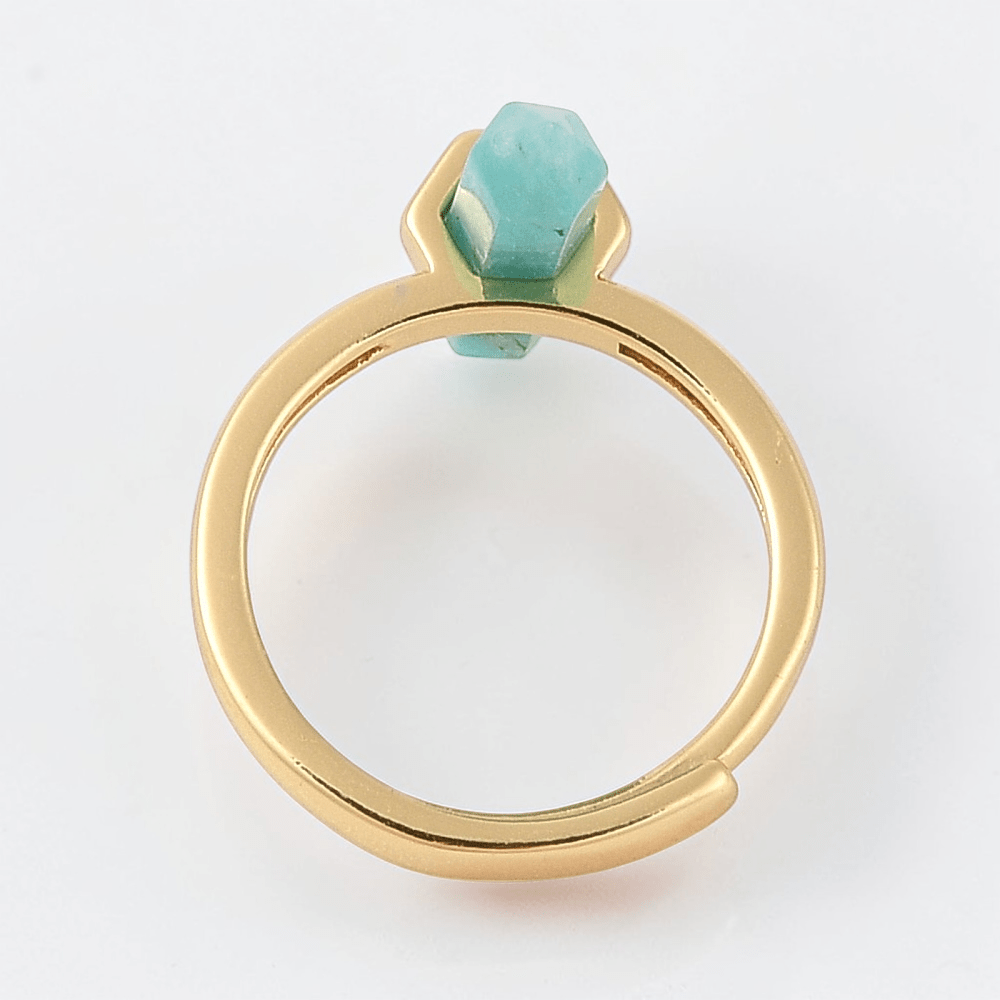 crystal for the throat chakra, amazonite ring for communication and boundaries. Available in-store and online at Zen Collection Crystal Store Canada