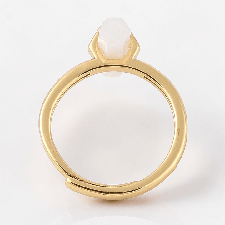 natural moonstone crystal ring for crown chakra and intuition. Shop in-store or online now with Zen Collection Metaphysical Store Canada