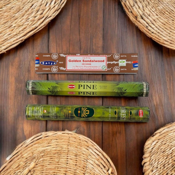 Earth Element Incense Set – Sandalwood, Pine &amp; Forest for Grounding &amp; Stability