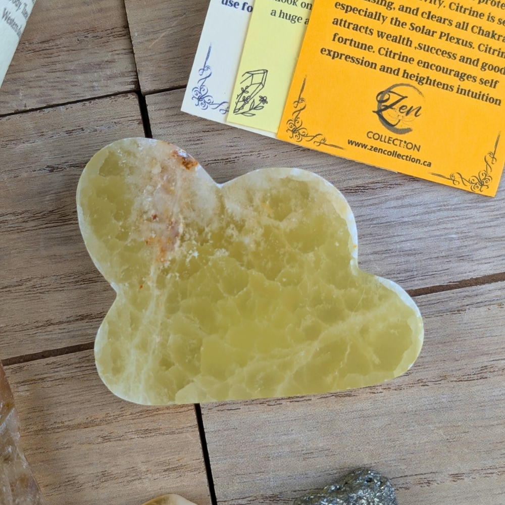 Complete Solar Plexus Chakra Empowerment Set with Candle, Yellow Calcite, Citrine, Pyrite, and Affirmation Cards for Confidence