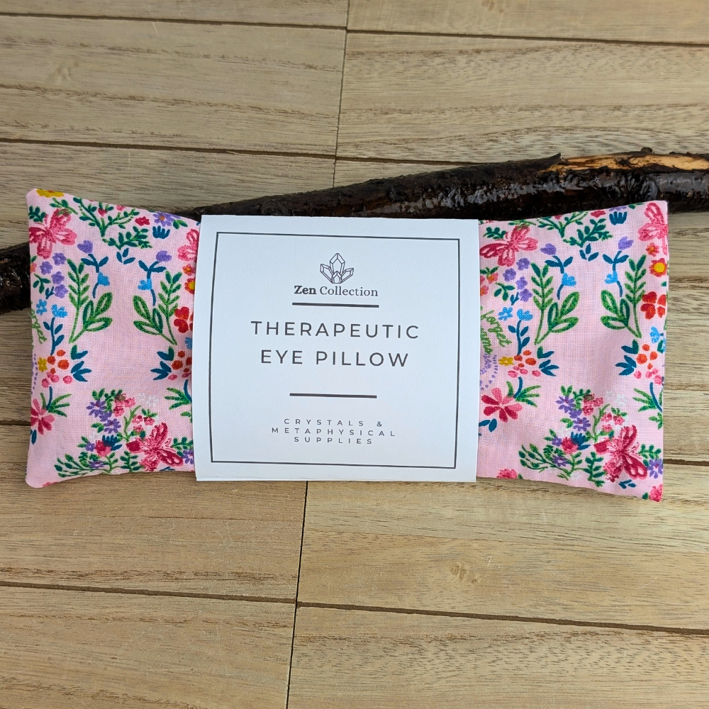 Weighted eye mask with floral design, perfect for stress relief