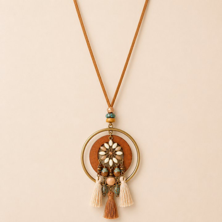 Floral Boho Suede Necklace - Main View | Zen Collection Metaphysical Store