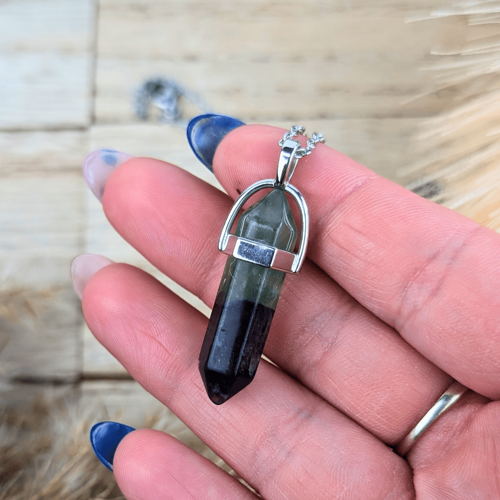 Fluorite Crystal Point Necklace for Mental Clarity