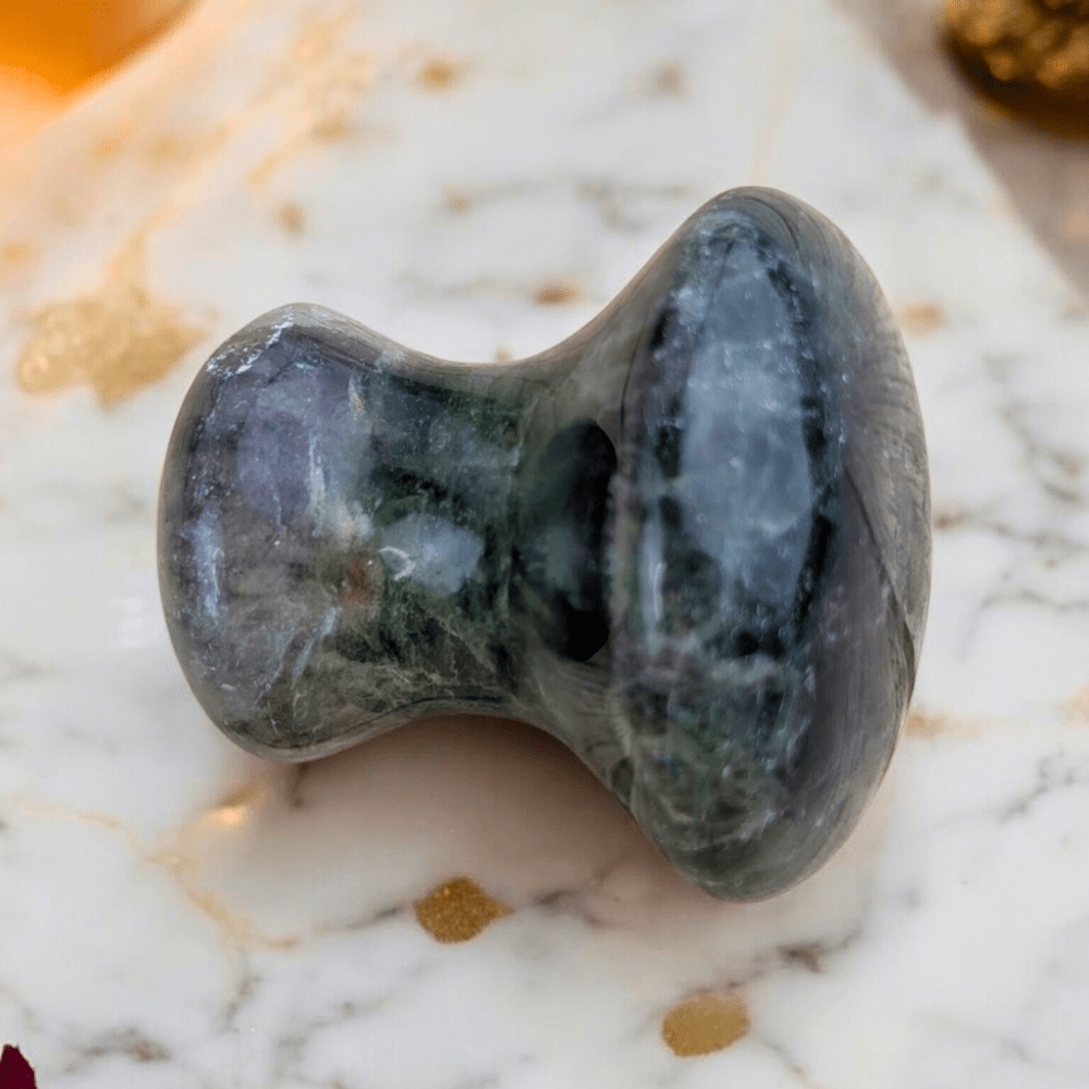 Chakra healing with Fluorite crystal massager