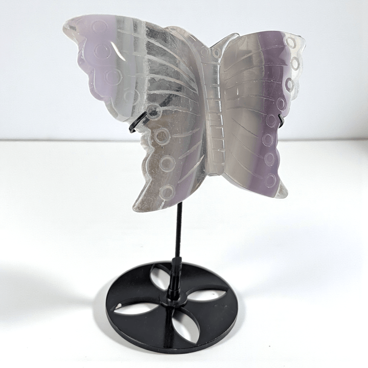 third eye chakra fluorite crystal butterfly carving. Available at Zen Collection Metaphysical Store. Shop in-store or online now