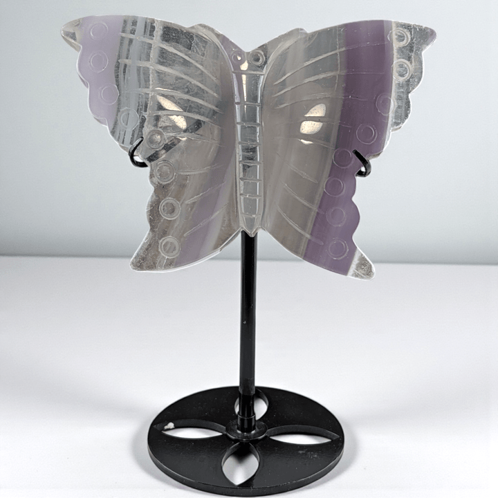 third eye chakra fluorite crystal butterfly carving. Available at Zen Collection Metaphysical Store. Shop in-store or online now