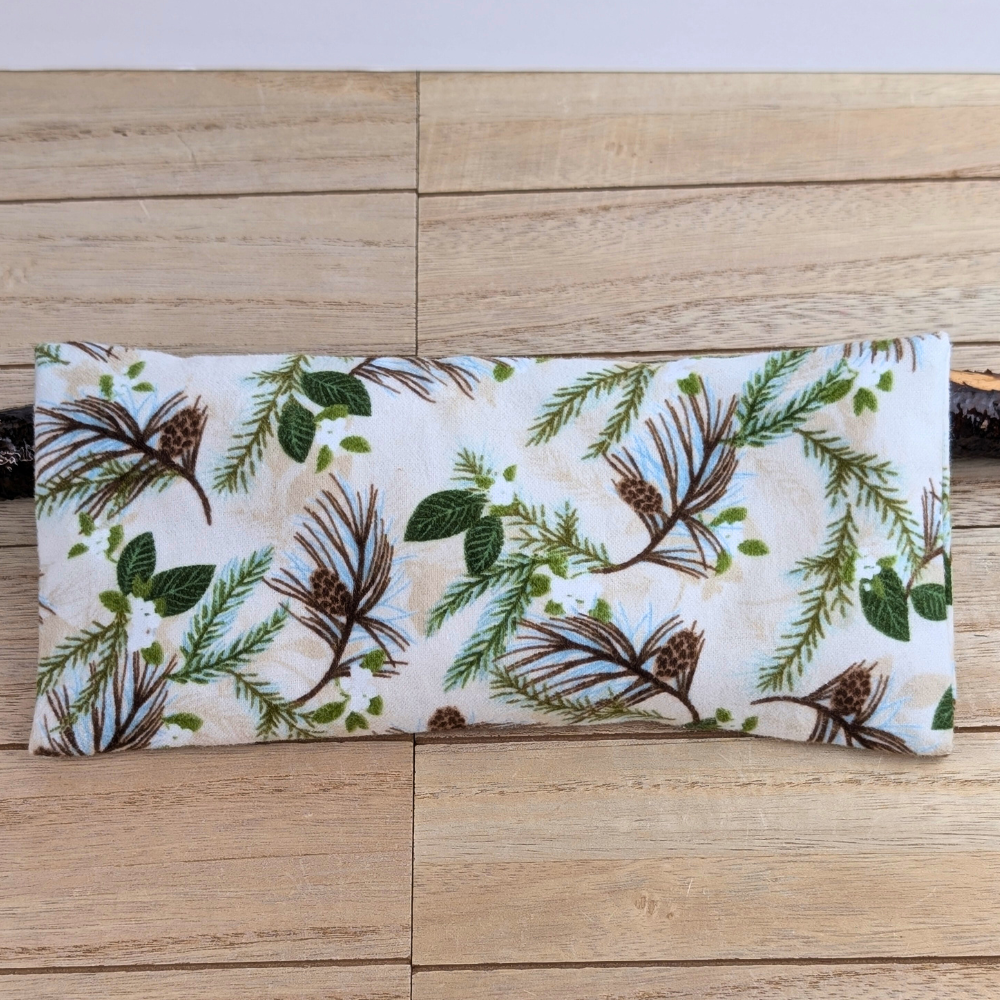 Handcrafted Forest Flannel Eye Pillow with natural flaxseed and aromatherapy