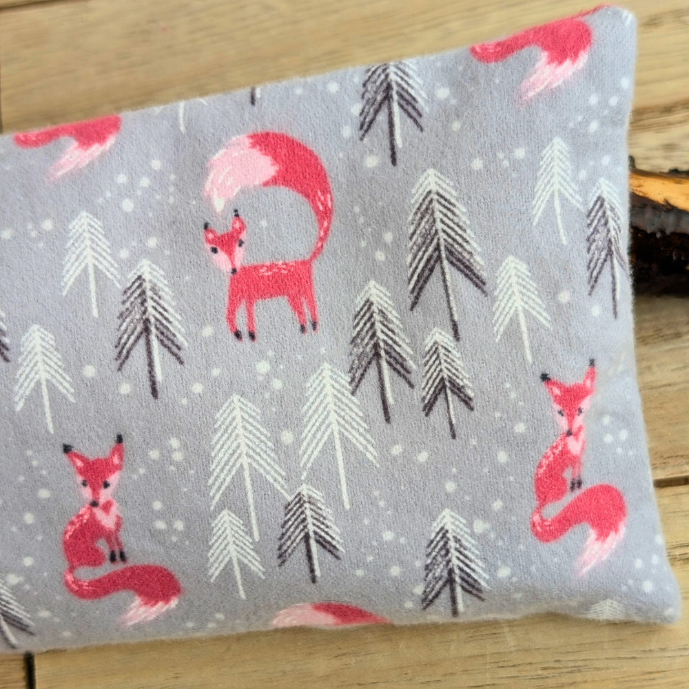 Foxy Flannel Weighted Eye Pillow with playful fox design from Zen Collection