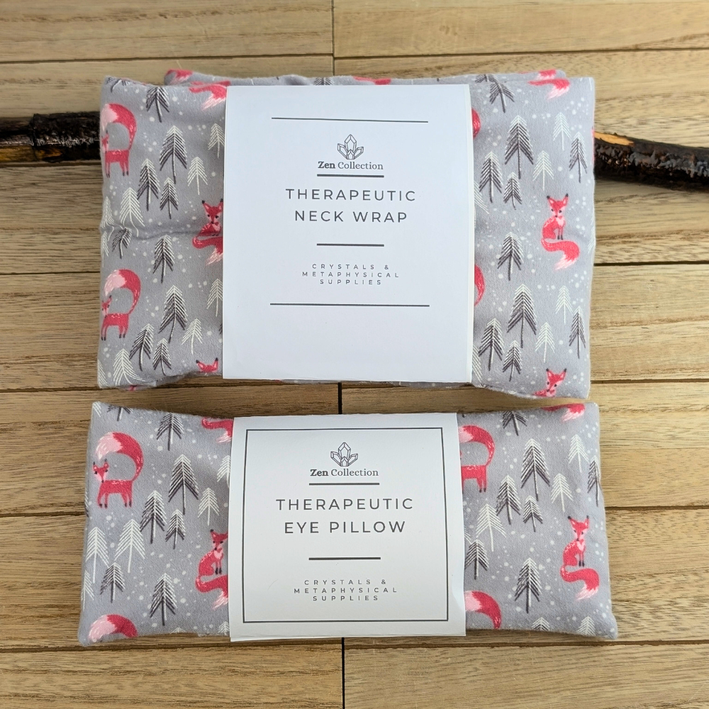 Foxy Flannel Pillow Set with neck wrap and eye pillow from Zen Collection