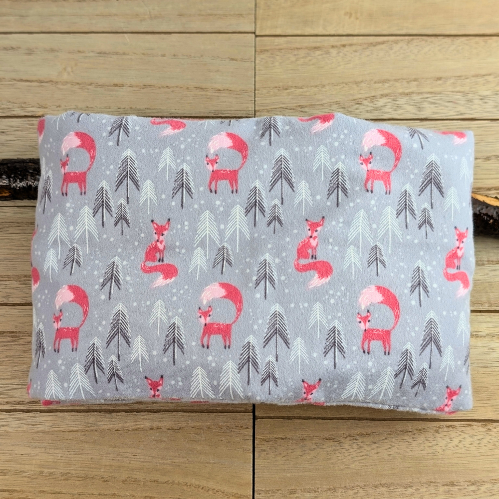 Foxy Flannel Weighted Neck Wrap with playful fox design from Zen Collection