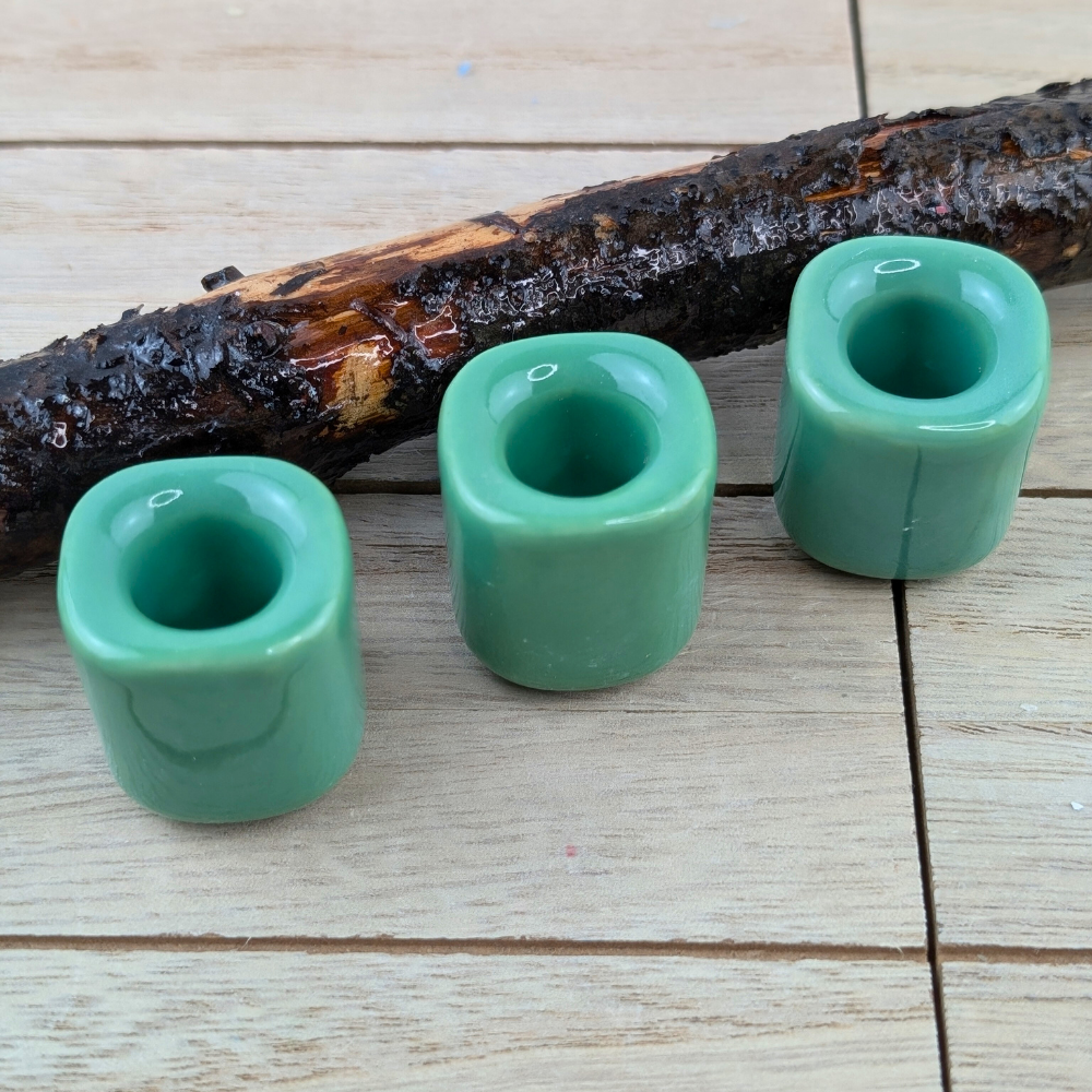 Mint green ritual candle holder for spiritual practices