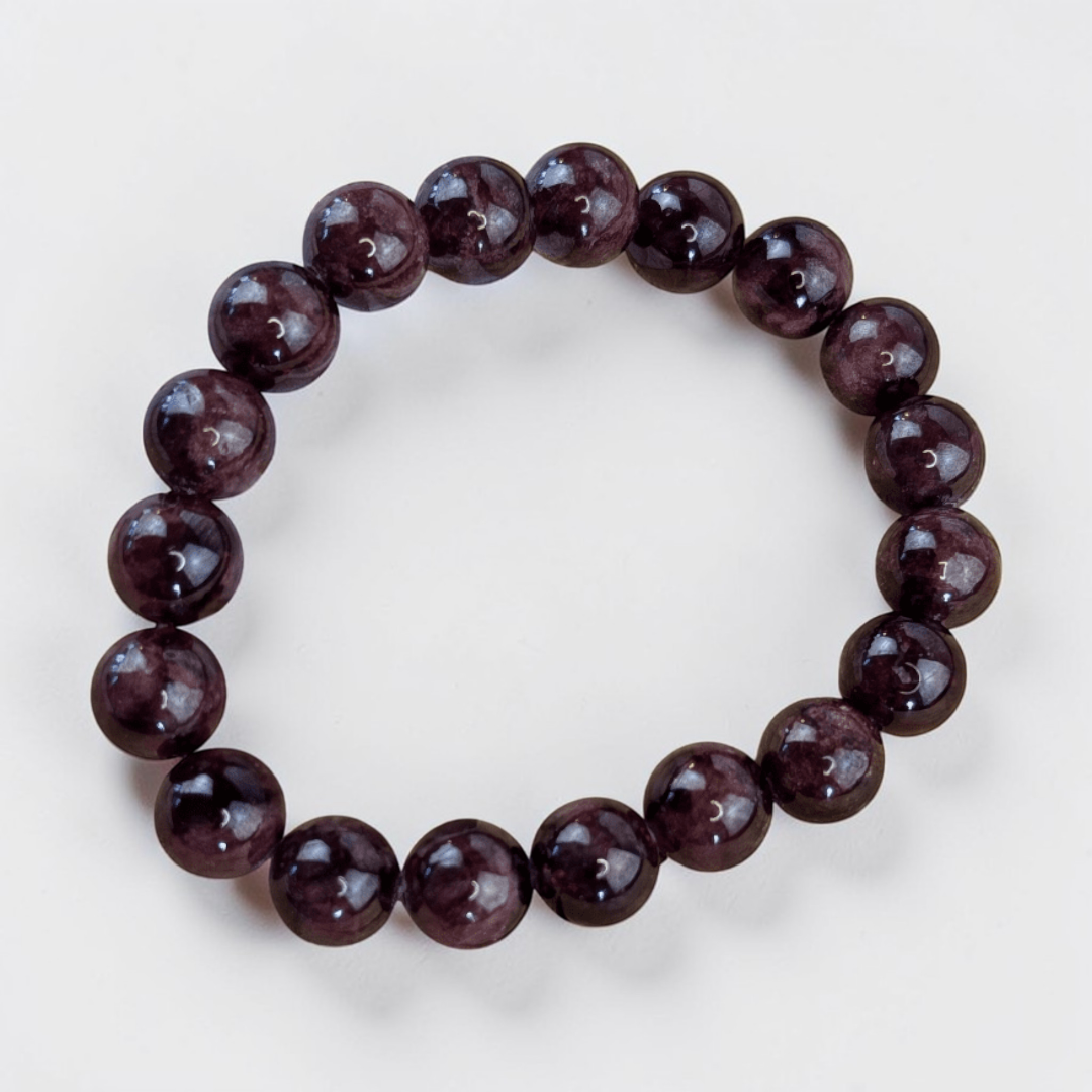 January birthstone garnet bracelet for grounding