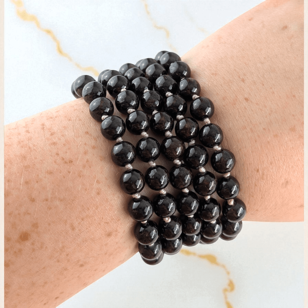 garnet meditation mala necklace available in-store or online with Zen Collection Metaphysical Store Canada