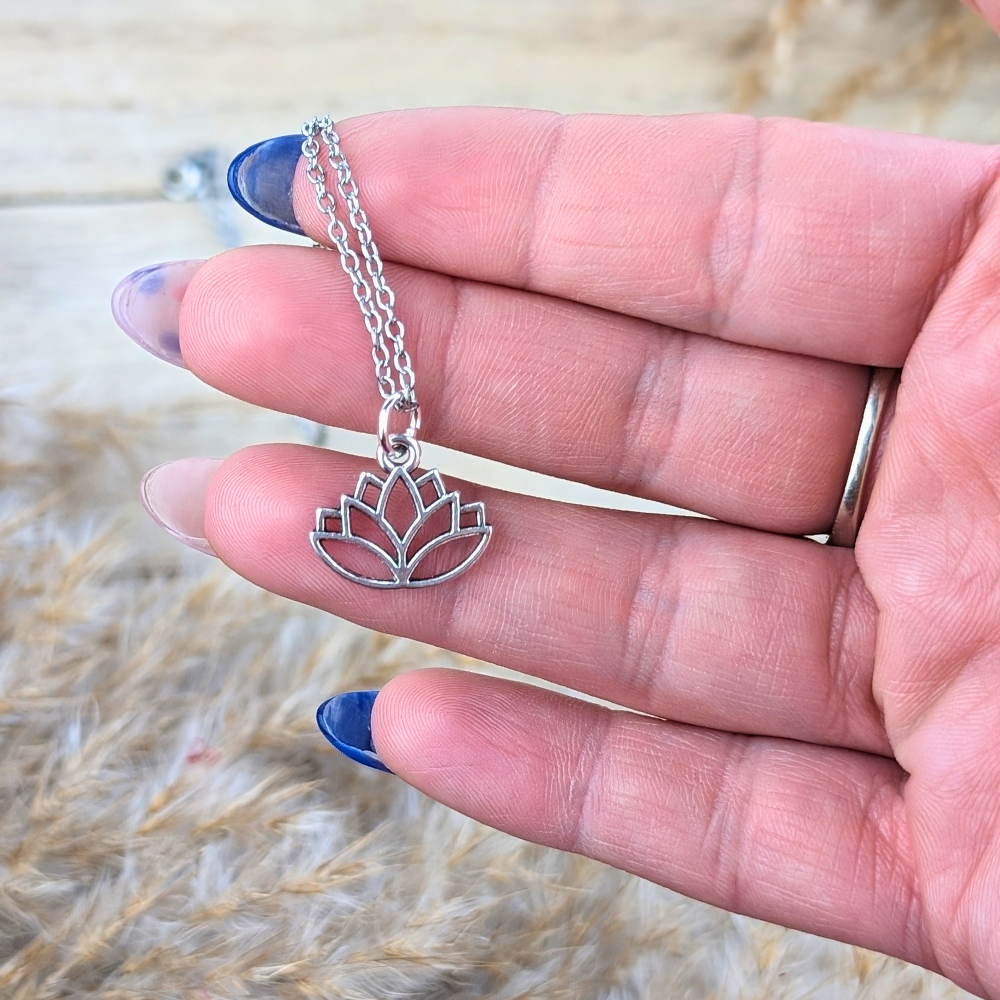 Elegant lotus pendant necklace symbolizing spiritual growth and mindfulness