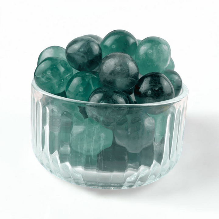 Green Fluorite tumbles from Canadian crystal store