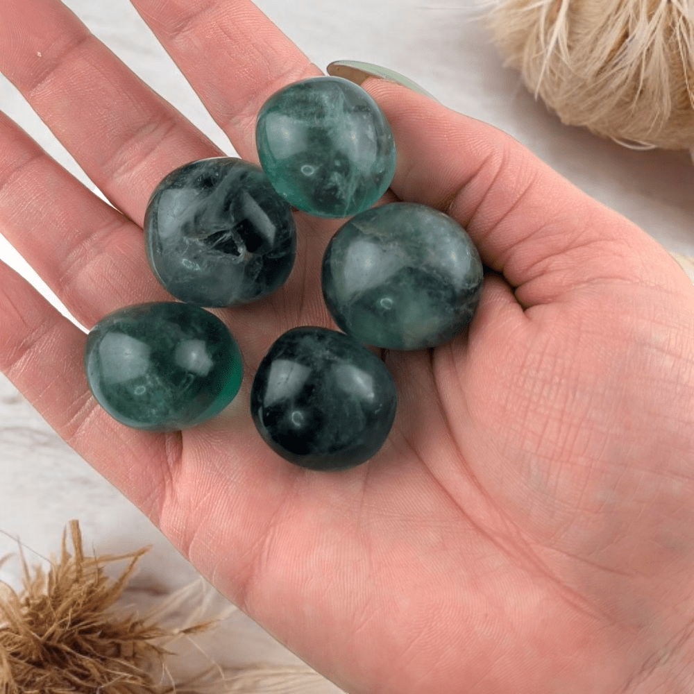 Intuitively chosen Fluorite stone for protection
