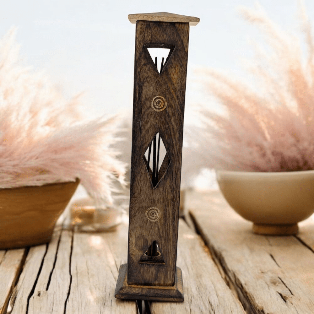 Wooden tower incense burner from Zen Collection