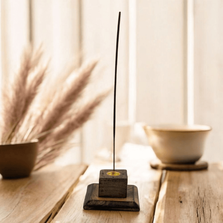 Handmade incense tower carved from rosewood