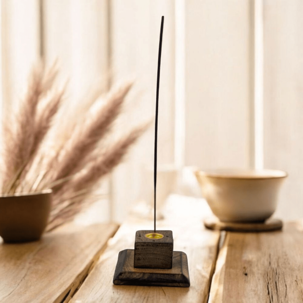 Handmade incense tower carved from rosewood