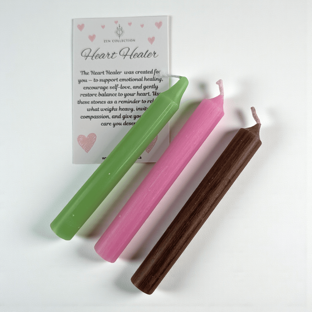 Spell candles used for emotional healing rituals available in-store or online at zen collection crystal store in Barrie