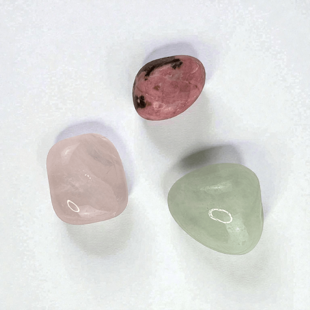 Emotional healing crystal tumble stones for heart chakra support