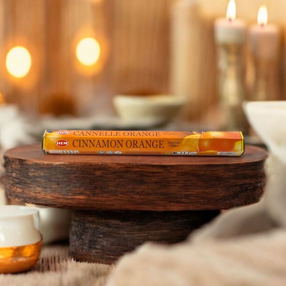 HEM Cinnamon Orange Incense – 20 Stick Pack for Focus & Cozy Atmosphere