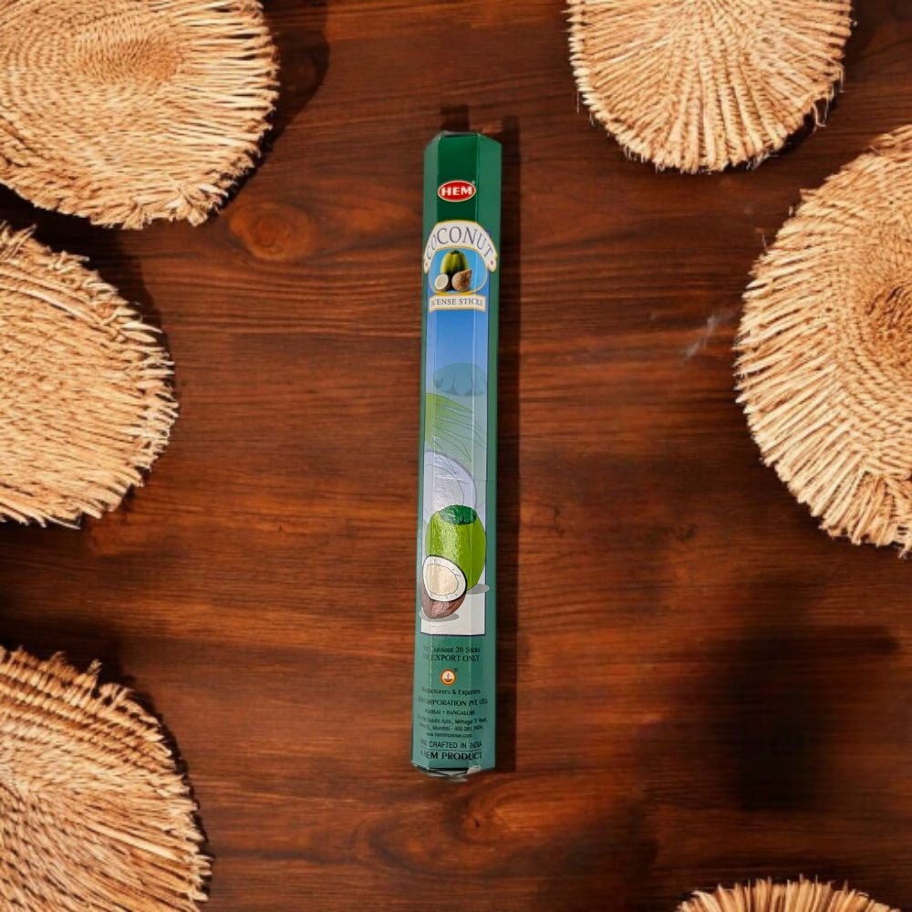 HEM Coconut Incense – 20 Stick Pack for Relaxation & Warmth