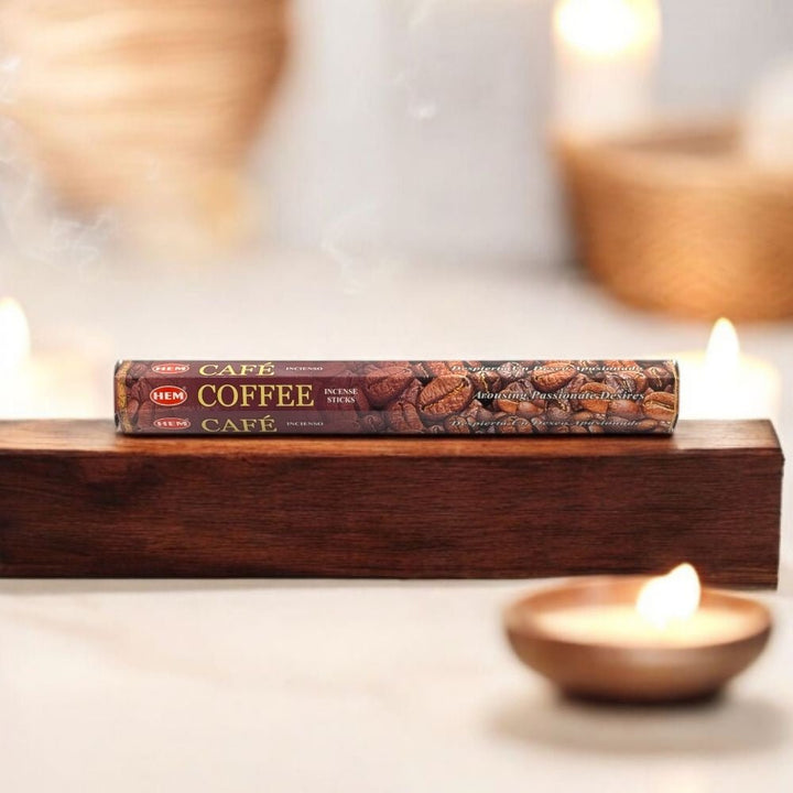 HEM Coffee Incense – 20 Stick Pack for Focus &amp; Cozy Atmosphere