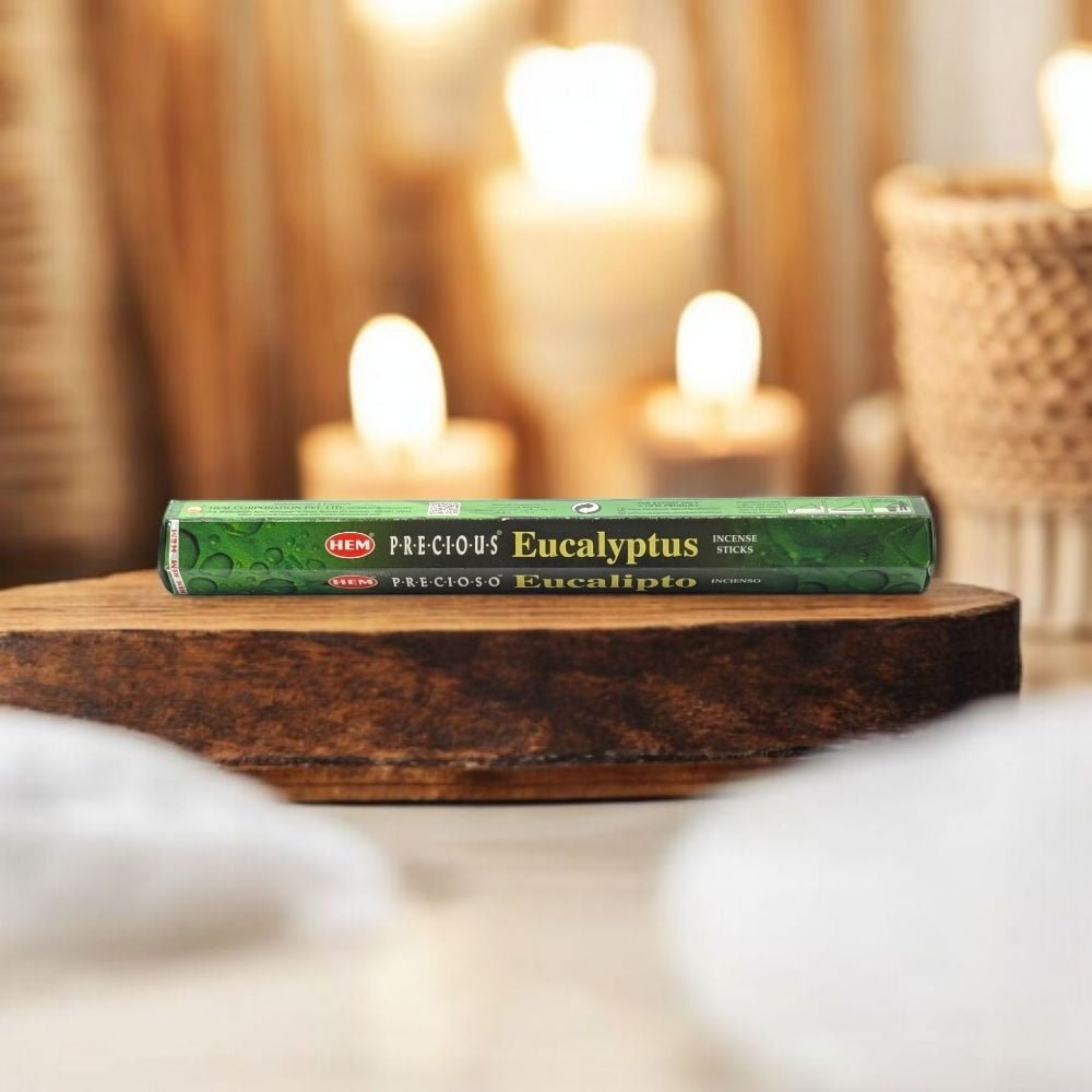 HEM Eucalyptus Incense – 20 Stick Pack for Focus &amp; Energy Clearing
